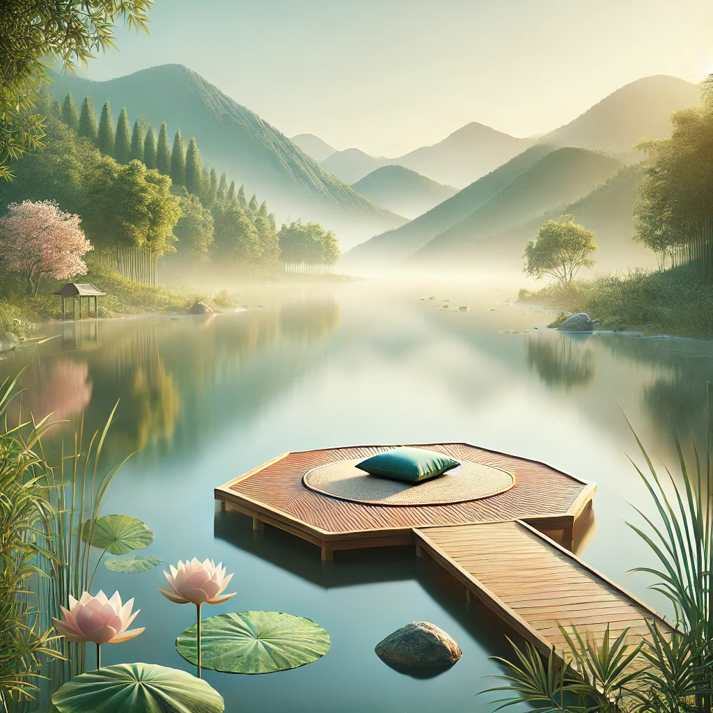 imagem de um ambiente calmmo para a prática da meditação